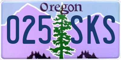 OR license plate 025SKS