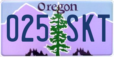 OR license plate 025SKT