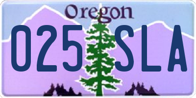 OR license plate 025SLA