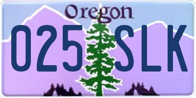OR license plate 025SLK