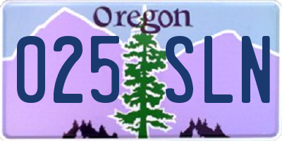 OR license plate 025SLN