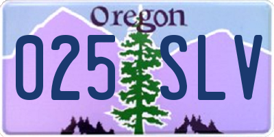OR license plate 025SLV