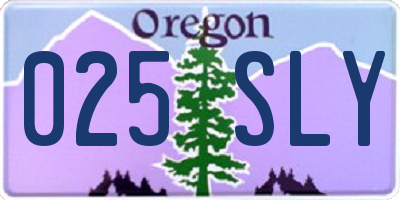 OR license plate 025SLY