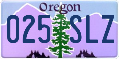 OR license plate 025SLZ