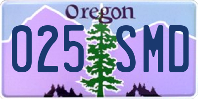 OR license plate 025SMD