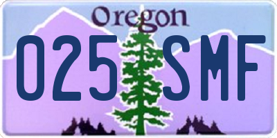 OR license plate 025SMF