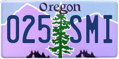 OR license plate 025SMI