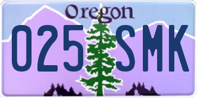 OR license plate 025SMK