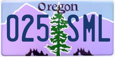 OR license plate 025SML