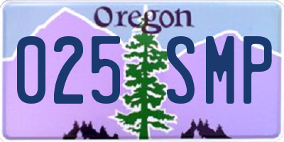 OR license plate 025SMP