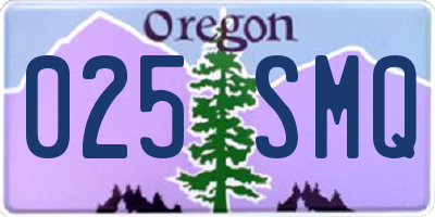 OR license plate 025SMQ