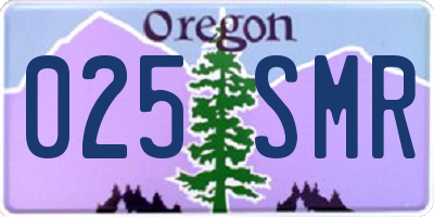 OR license plate 025SMR