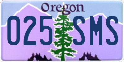 OR license plate 025SMS