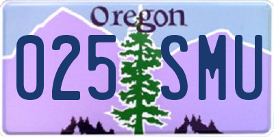 OR license plate 025SMU