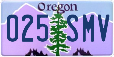 OR license plate 025SMV