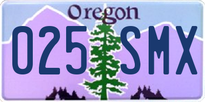 OR license plate 025SMX