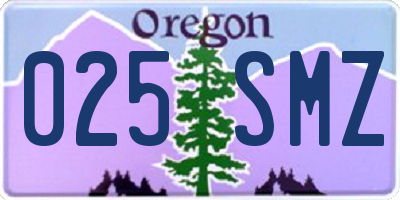 OR license plate 025SMZ