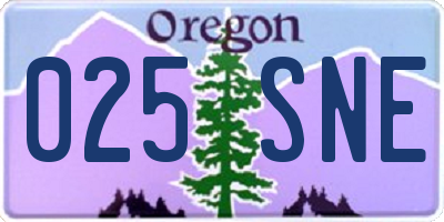 OR license plate 025SNE
