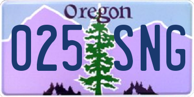 OR license plate 025SNG
