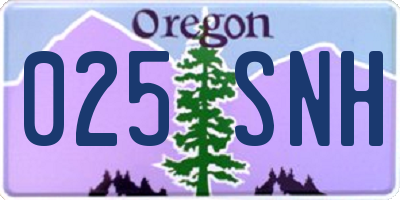 OR license plate 025SNH
