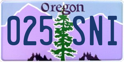 OR license plate 025SNI
