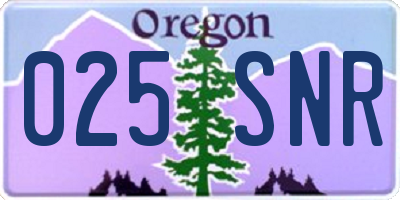OR license plate 025SNR