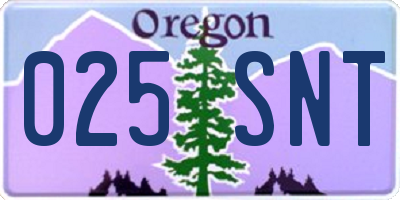 OR license plate 025SNT