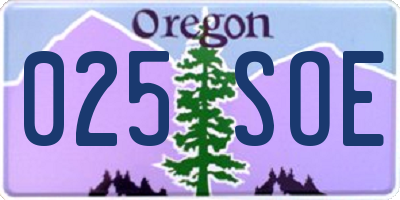 OR license plate 025SOE