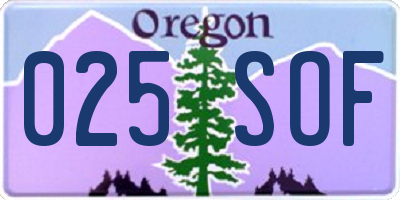 OR license plate 025SOF