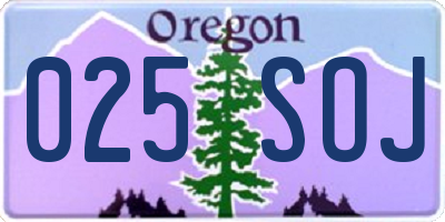 OR license plate 025SOJ