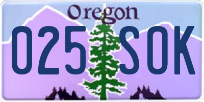 OR license plate 025SOK