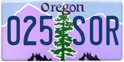 OR license plate 025SOR