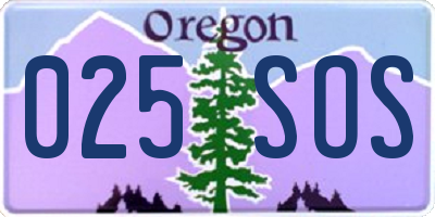 OR license plate 025SOS