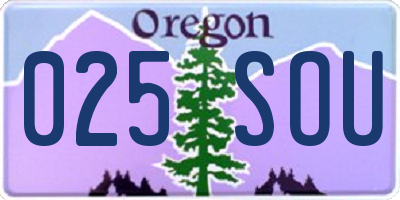 OR license plate 025SOU
