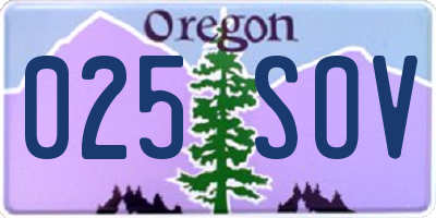 OR license plate 025SOV