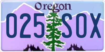 OR license plate 025SOX