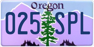 OR license plate 025SPL