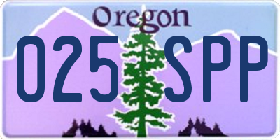 OR license plate 025SPP