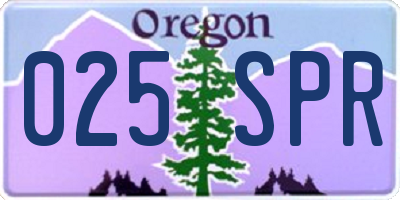 OR license plate 025SPR