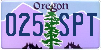 OR license plate 025SPT