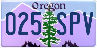 OR license plate 025SPV