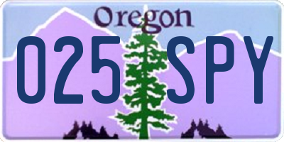 OR license plate 025SPY