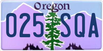 OR license plate 025SQA