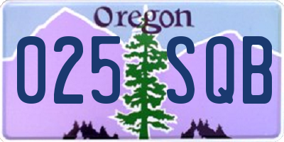 OR license plate 025SQB