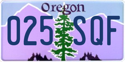 OR license plate 025SQF