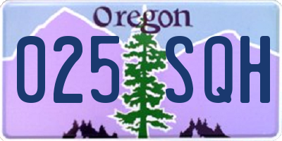 OR license plate 025SQH