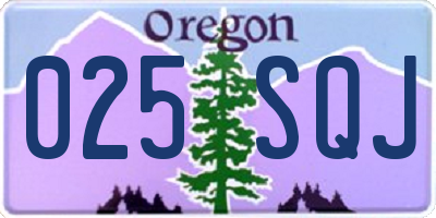 OR license plate 025SQJ
