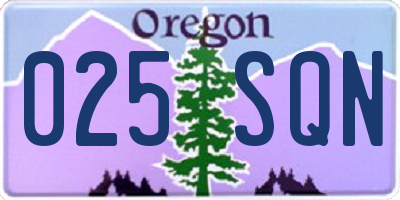 OR license plate 025SQN