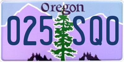 OR license plate 025SQO