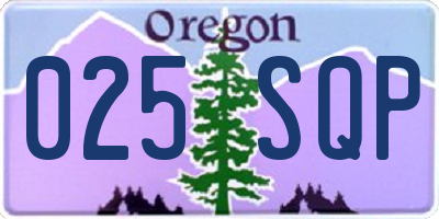 OR license plate 025SQP